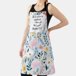Delantal Psalm 23:1 Floral Apron