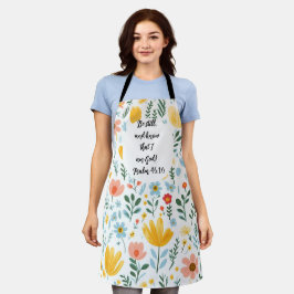 Delantal Psalm 46:10 Floral Apron