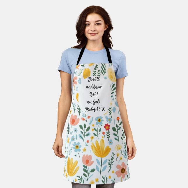 Delantal Psalm 46:10 Floral Apron (Gastado)