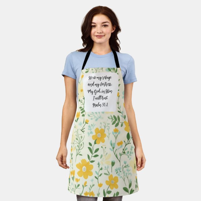 Delantal Psalm 91:2 Christian Apron (Gastado)