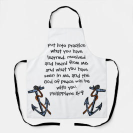 Delantal Psalm Philippians biblical quote