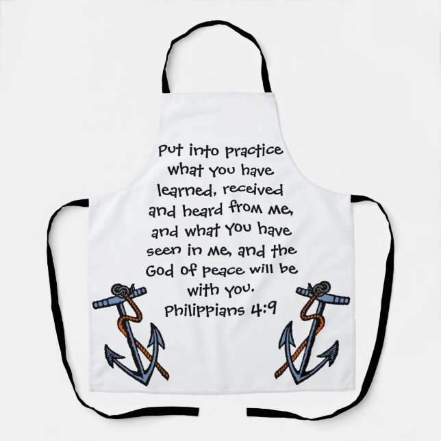 Delantal Psalm Philippians biblical quote (Anverso)