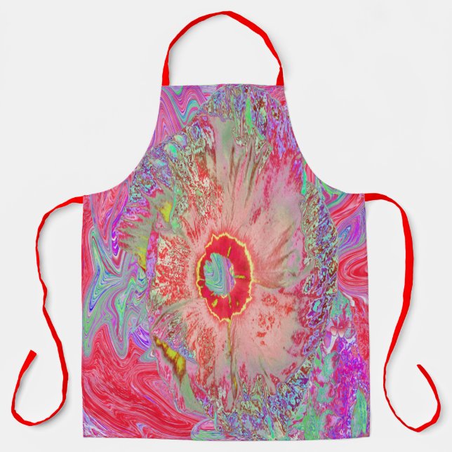 Delantal Psicodelia del arco iris retro (Anverso)