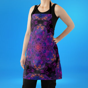Delantal Psicodelia Hippie morado y amarillo