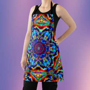 Delantal Psicodelia Kaleidoscope Azul Rojo y Verde