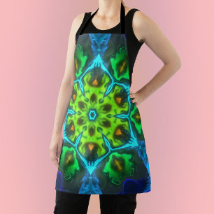 Delantal Psicodelia Kaleidoscope Azul verde y Naranja
