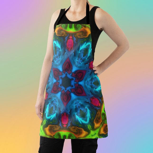 Delantal Psicodelia Kaleidoscope rosa azul y verde (Subido por el creador)