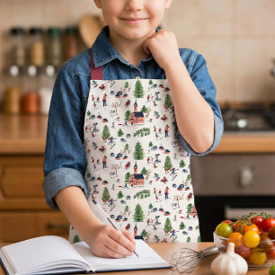 Delantal Pueblo de invierno de niños Navidad hornear cocina