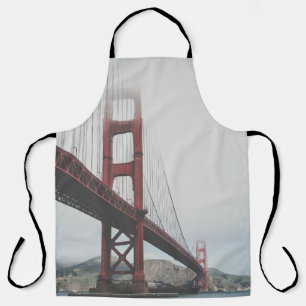 DELANTAL PUENTE GOLDEN GATE BAJO CIELO AZUL A LA HORA DEL D