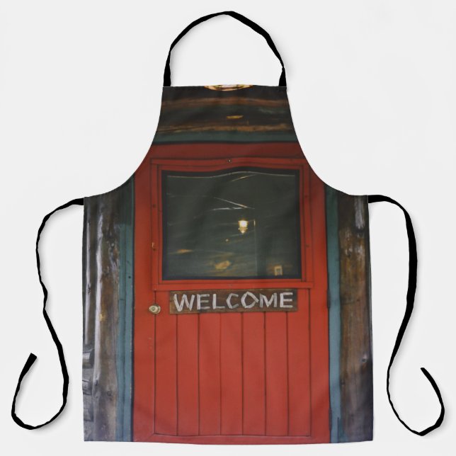 DELANTAL PUERTA CERRADA DE MADERA ROJA (Anverso)