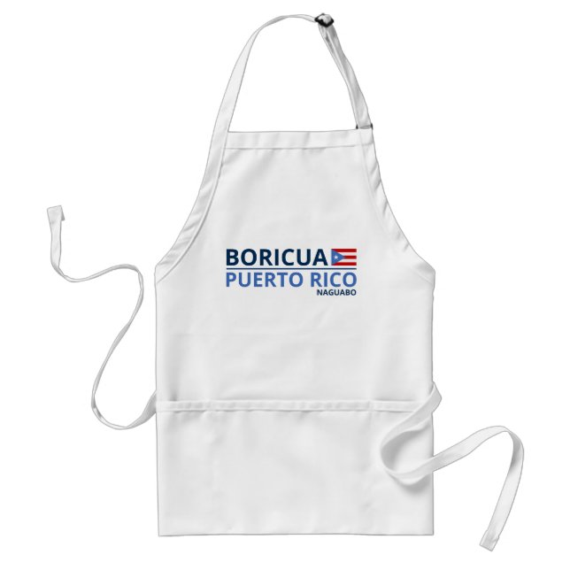 Delantal Puerto Rico Boricua Pueblos con bandera personaliz (Frente)