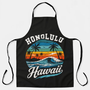 Delantal Puesta de sol de surf de Honolulu Hawaii
