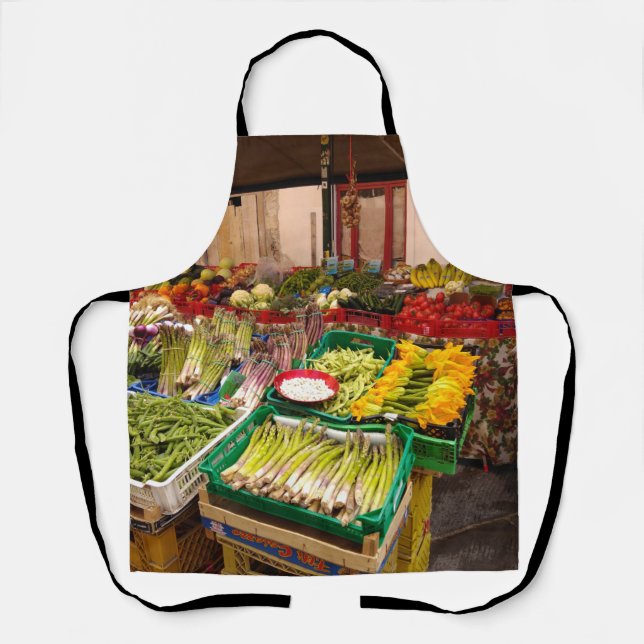 Delantal Puesto en el mercado italiano de frutas y hortaliz (Anverso)