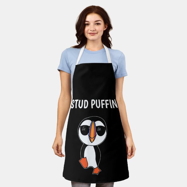 Delantal Puffin Semental Pájaro Divertido (Gastado)