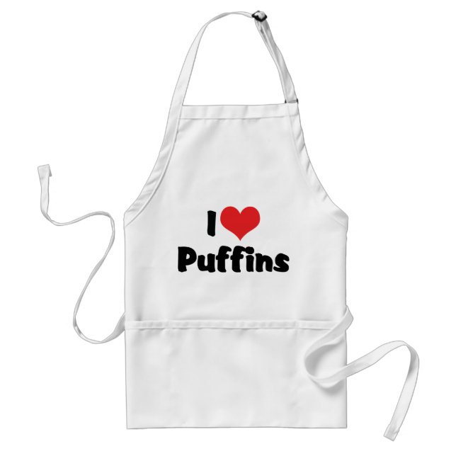 Delantal Puffines de Corazón que Amo (Frente)