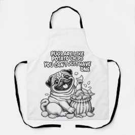 Delantal Pug Apron gusta de las papas fritas