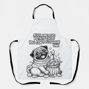Delantal Pug Apron gusta de las papas fritas