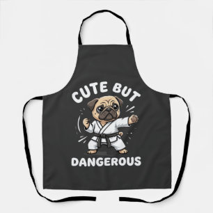 Delantal Pug de karate lindo pero peligroso