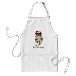 Delantal Pug Dog Bah Humpug Navidades graciosos