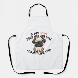 Delantal Pug enojado (Tan) - Diseño único