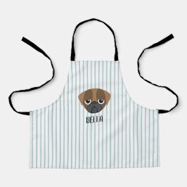 Delantal Pug Personalizado Perro Nombre Personalizado Rayas