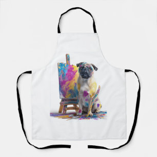 Delantal Pug Pintor � Perro de Arte Abstracto