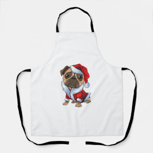 Delantal Pug Santa Navidades de disfraces Pajama Cute Perro