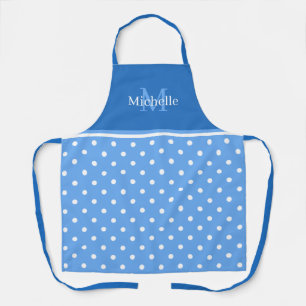 Delantal Punto azul de lunares con nombre personalizado