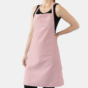 Delantal Punto de polka delgado de dos tonos rosados person