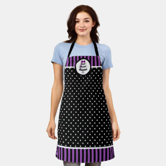 Delantal Punto de Polka Elegante Baker Cake