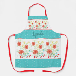 Delantal Punto De Polka Y Floral