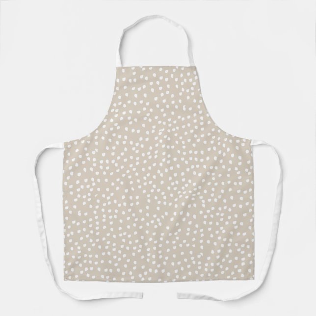 Delantal Punto moderno de polka beige de Boho (Anverso)
