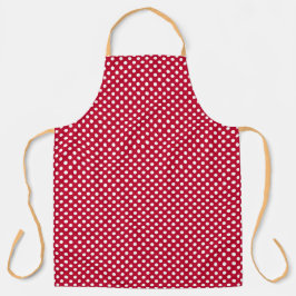 Delantal Puntos blancos rojos + polka