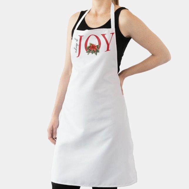 Delantal PUNTOS DE ALEGRÍA DE NAVIDADES ROJOS POINSETIA en  (in situ)