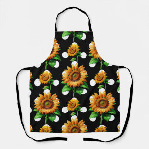 Delantal Puntos de lunares florales de girasol