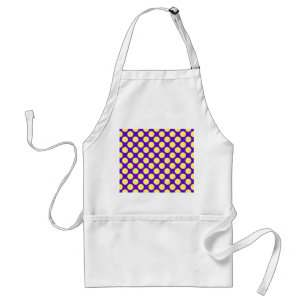 Delantal Puntos de Polka Amarillo con fondo morado STaylor