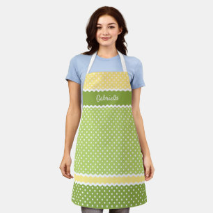 Delantal Puntos De Polka Blanco personalizado Sobre Los Col