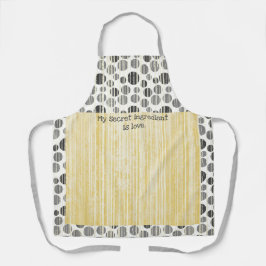 Delantal Puntos de Polka Moderno Amarillo y Gris