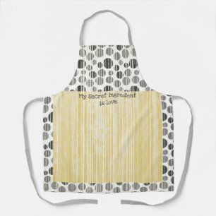 Delantal Puntos de Polka Moderno Amarillo y Gris
