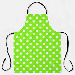 Delantal puntos de polka verdes, blancos y verdes