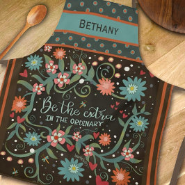 Delantal Puntos Florales Whimsical Personalizado Inespiritu