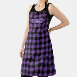 Delantal Purple Black Buffalo Plaid Lumberjack Personalizad