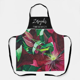 Delantal Purple Clematis Floral, mediano