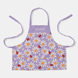 Delantal Purple Ladybugs & Daisies Personalized Kids