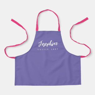 Delantal Purple Little Chef Script Nombre Niños personaliza