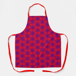 Delantal Purple on Navidades Red Winowflake Pattern A