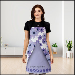 Delantal Purple Springtime Floral Fashion Apron