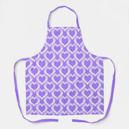 Delantal Purple White Hearts Pattern