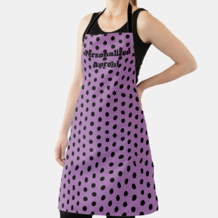 Delantal Púrpura Black Polkadot Halloween Colores Apron