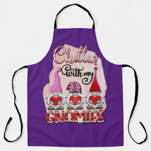 Delantal Púrpura Chillin Con Mi Cocina Gnomies Apron